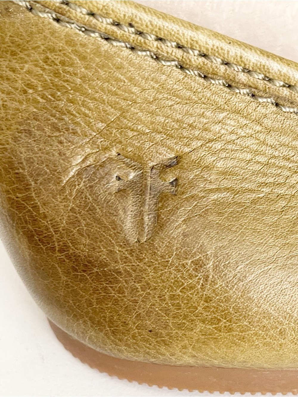 Frye Regina Ballet Flats Olive Leather pointed toe Flats - Women's Slip-On Shoe - Picture 3 of 13